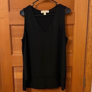 Michael Kors Black V-Neck Sleeveless Blouse